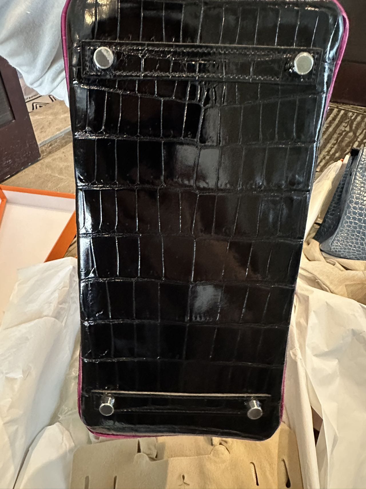 LUXURY PROMISE Hermès Birkin 30 Touch Black & J5 Shiny Crocodile Skin Palladium Hardware