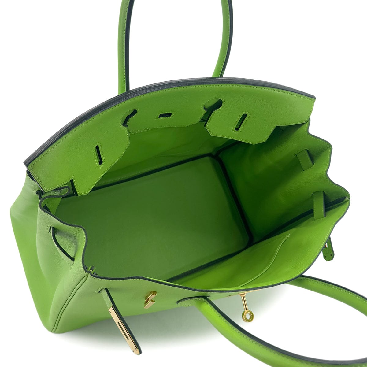 LUXURY PROMISE HERMES BIRKIN 35 APPLE GREEN VEAU SWIFT HAND BAG □C GHW 90286860