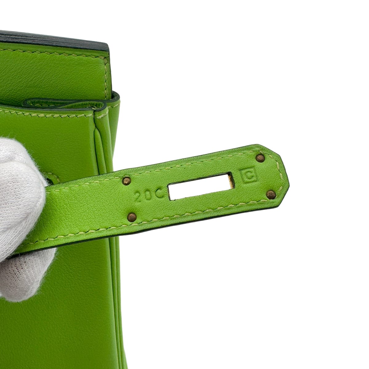 LUXURY PROMISE HERMES BIRKIN 35 APPLE GREEN VEAU SWIFT HAND BAG □C GHW 90286860