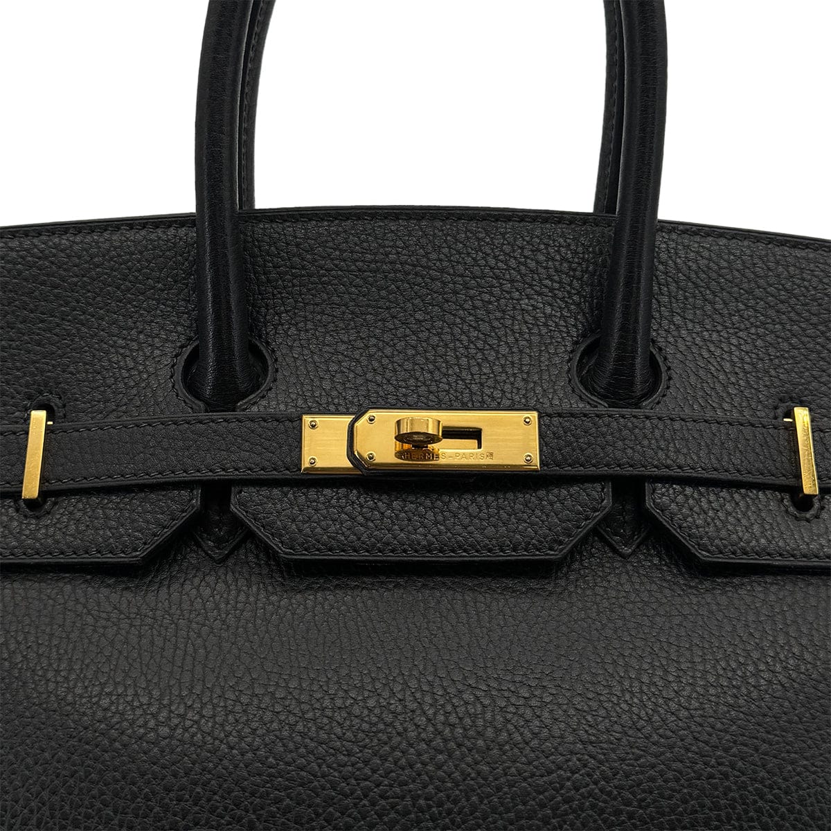 LUXURY PROMISE HERMES BIRKIN 35 BLACK ARDENNES HAND BAG 1996 CIRCLE Z GOLD HARDWARE 90325345