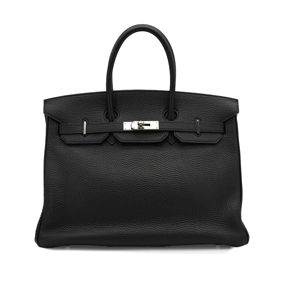 LUXURY PROMISE HERMES BIRKIN 35 BLACK TOGO HAND BAG 2004 SQUARE H PALLADIUM HARDWARE 90341158