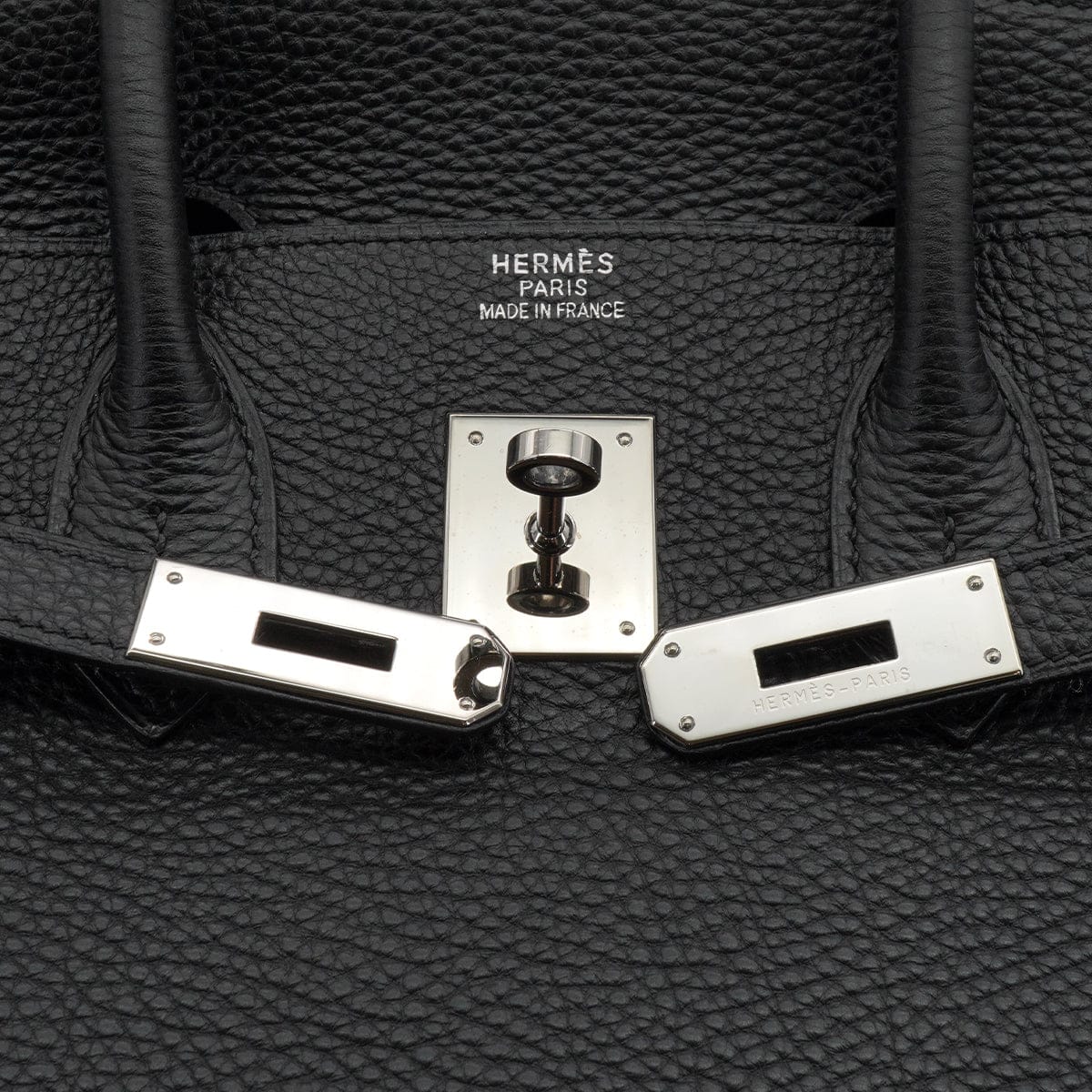 LUXURY PROMISE HERMES BIRKIN 35 BLACK TOGO HAND BAG 2004 SQUARE H PALLADIUM HARDWARE 90341158
