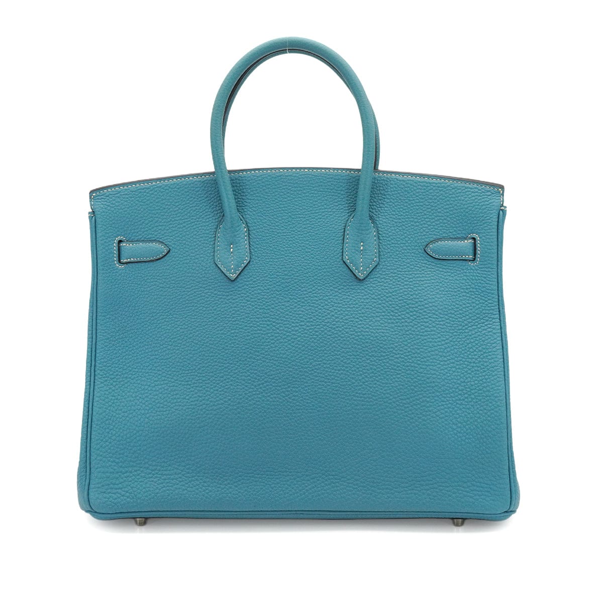 LUXURY PROMISE HERMES BIRKIN 35 BLUE JEAN TOGO HAND BAG 2004 SQUARE H PALLADIUM HARDWARE 90342735