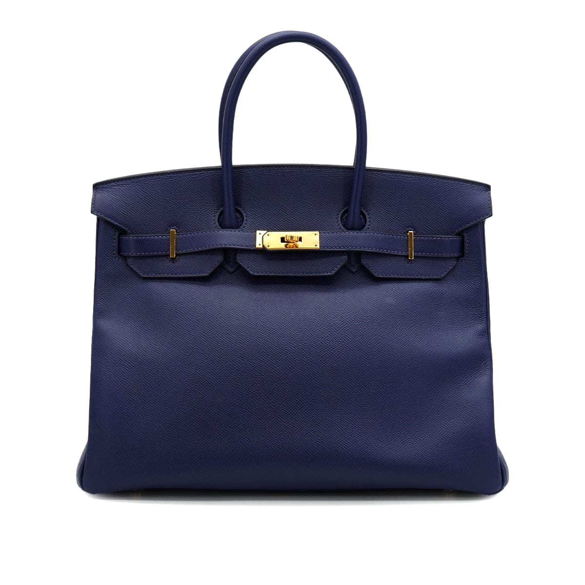 LUXURY PROMISE HERMES BIRKIN 35 BLUE SAPHIR VEAU EPSOM HAND BAG 2016 X STAMP GOLD HARDWARE 90331659