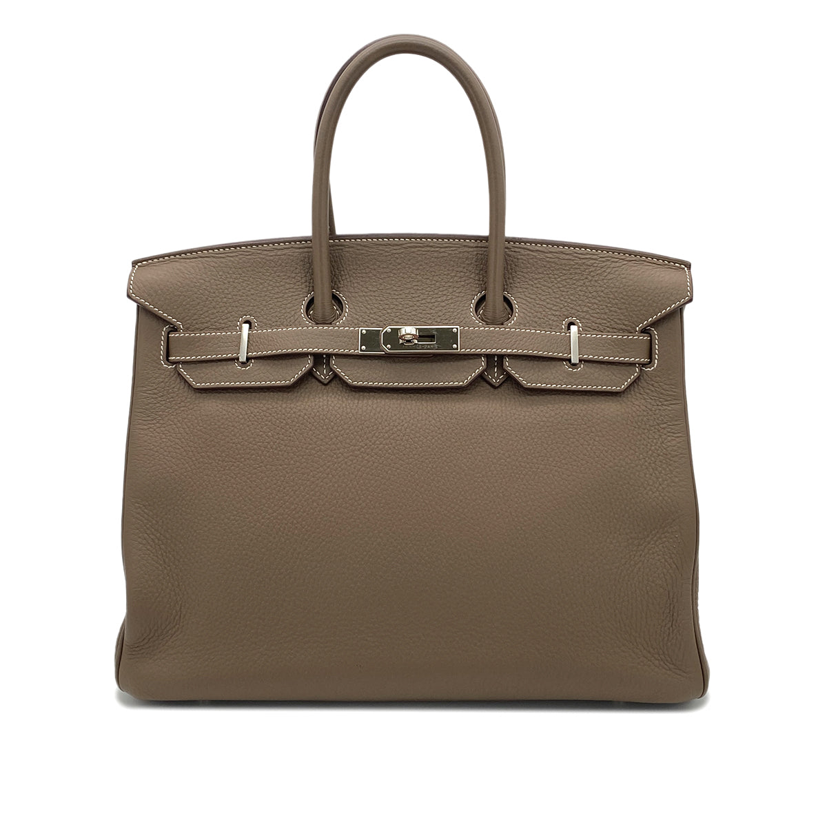 LUXURY PROMISE HERMES BIRKIN 35 ETOUPE TAURILLON CLEMENCE HAND BAG ▢N SHW 90285741