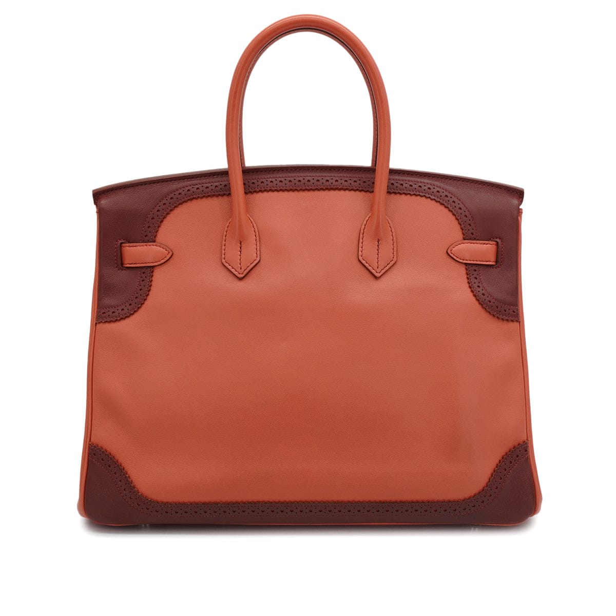 LUXURY PROMISE HERMES BIRKIN 35 GHILLIES ROSY ROUGE H VEAU SWIFT HAND BAG 2012 SQUARE P PALLADIUM HARDWARE 90335721