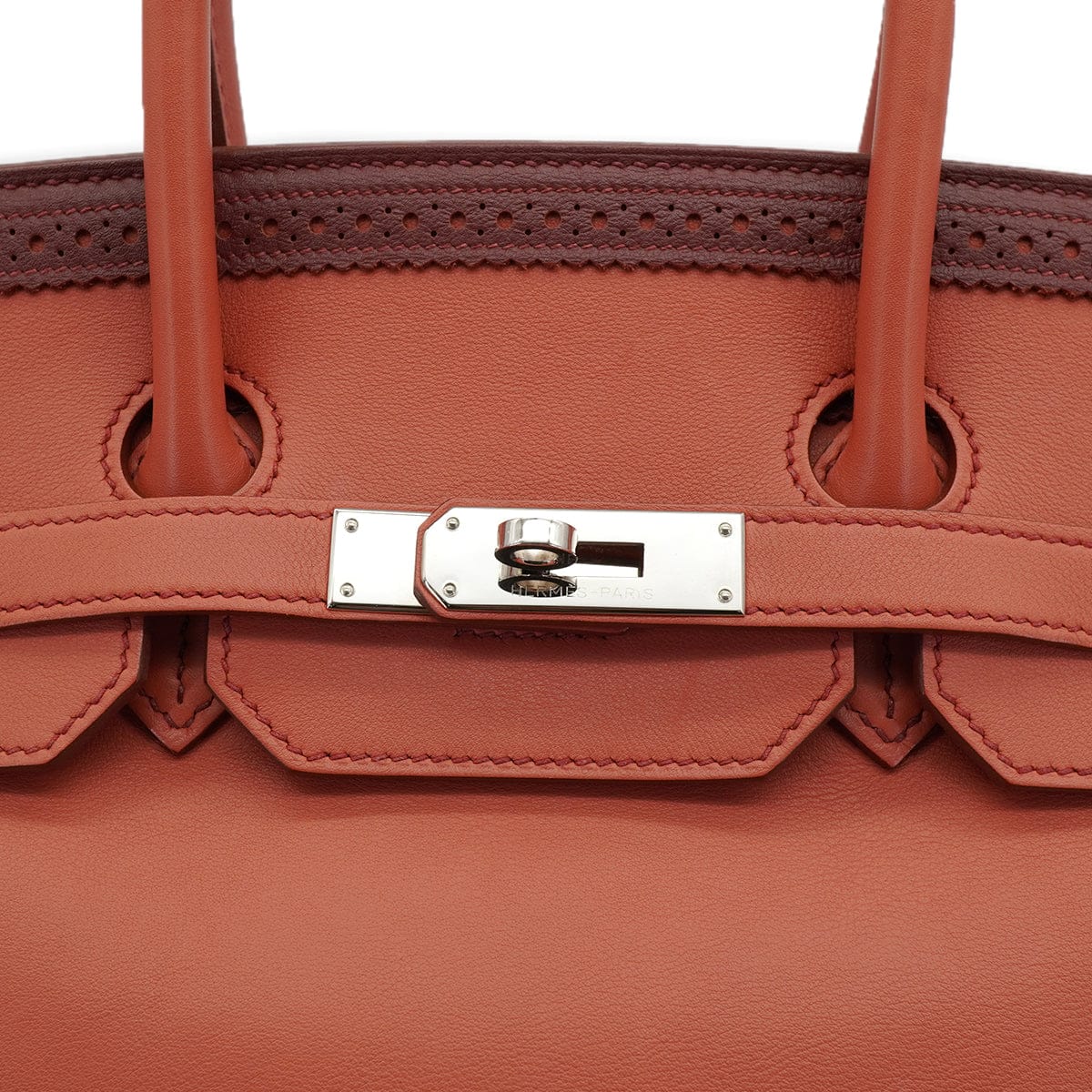 LUXURY PROMISE HERMES BIRKIN 35 GHILLIES ROSY ROUGE H VEAU SWIFT HAND BAG 2012 SQUARE P PALLADIUM HARDWARE 90335721
