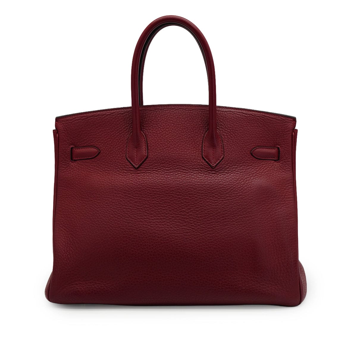 LUXURY PROMISE HERMES BIRKIN 35 ROUGE H TAURILLON CLEMENCE HAND BAG 2005 SQUARE I PALLADIUM HARDWARE 90342565