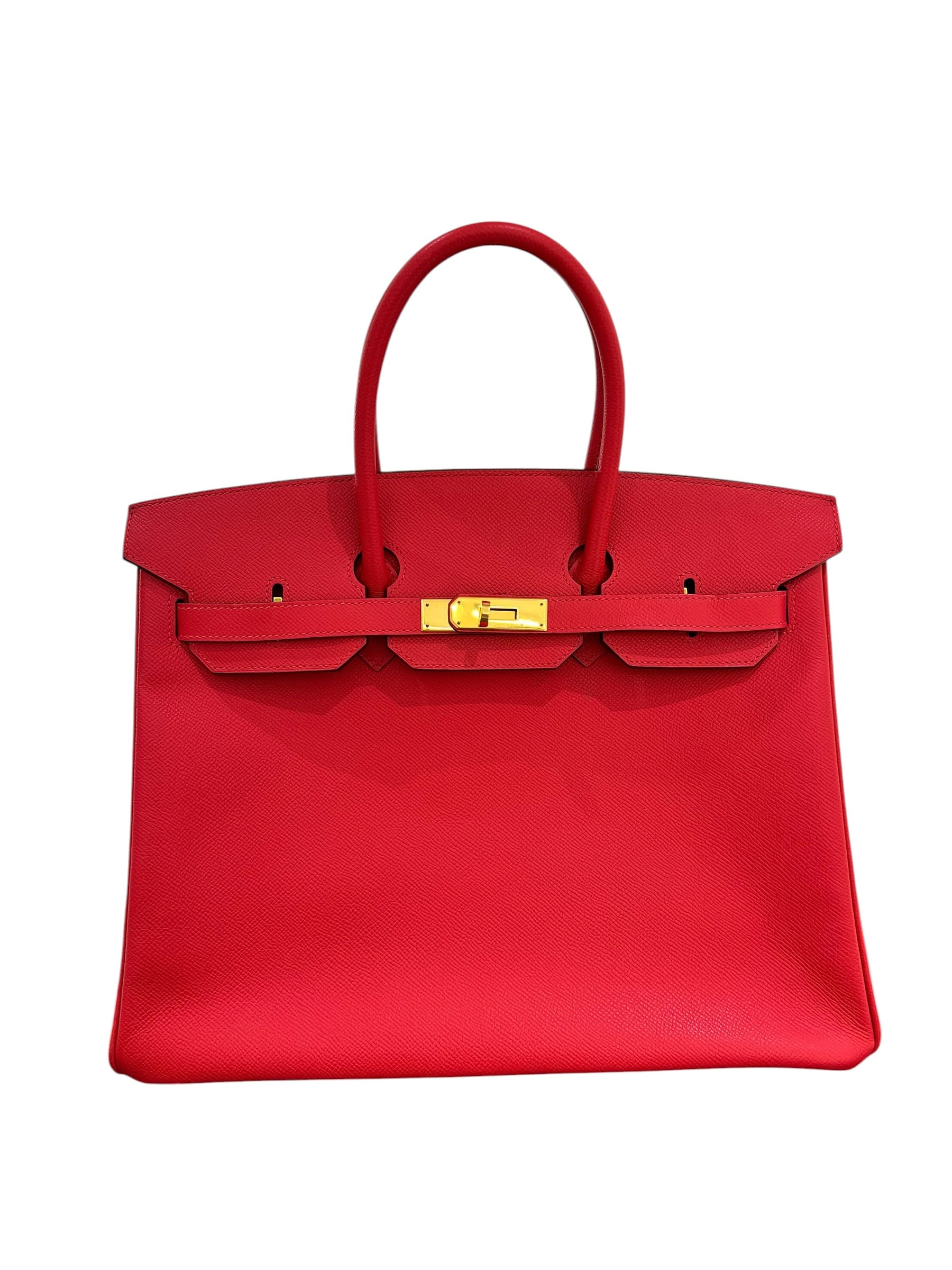 Luxury Promise Hermes Birkin 35 Rouge Vif Epsom GHW #N Square SKCH4129
