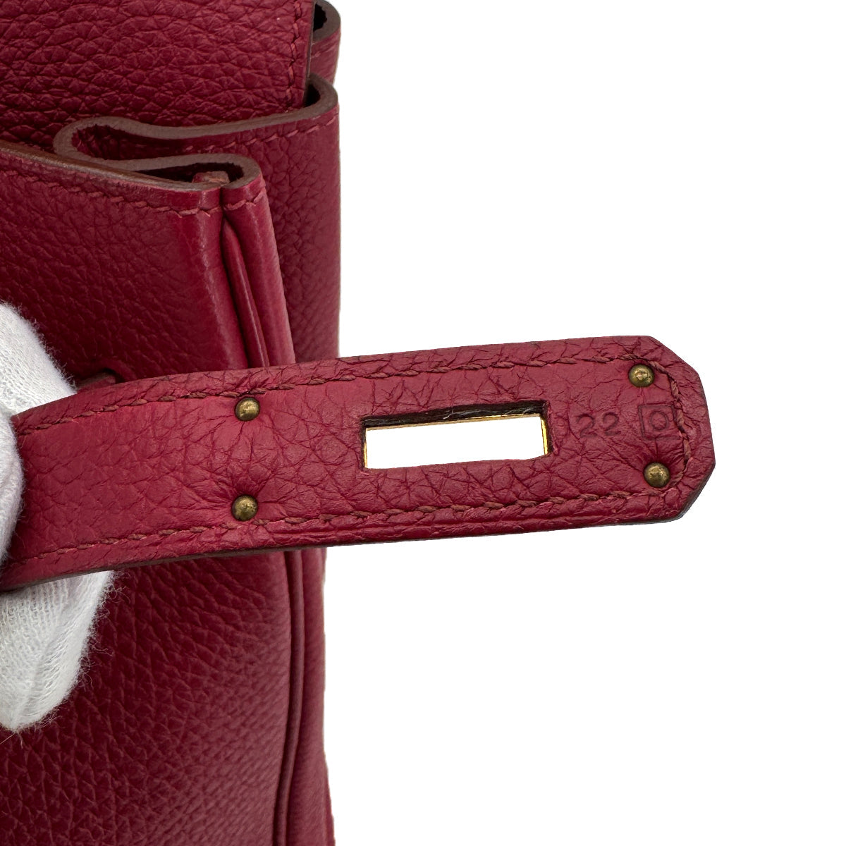 LUXURY PROMISE HERMES BIRKIN 35 RUBIS TOGO HAND BAG □O GHW 90282270
