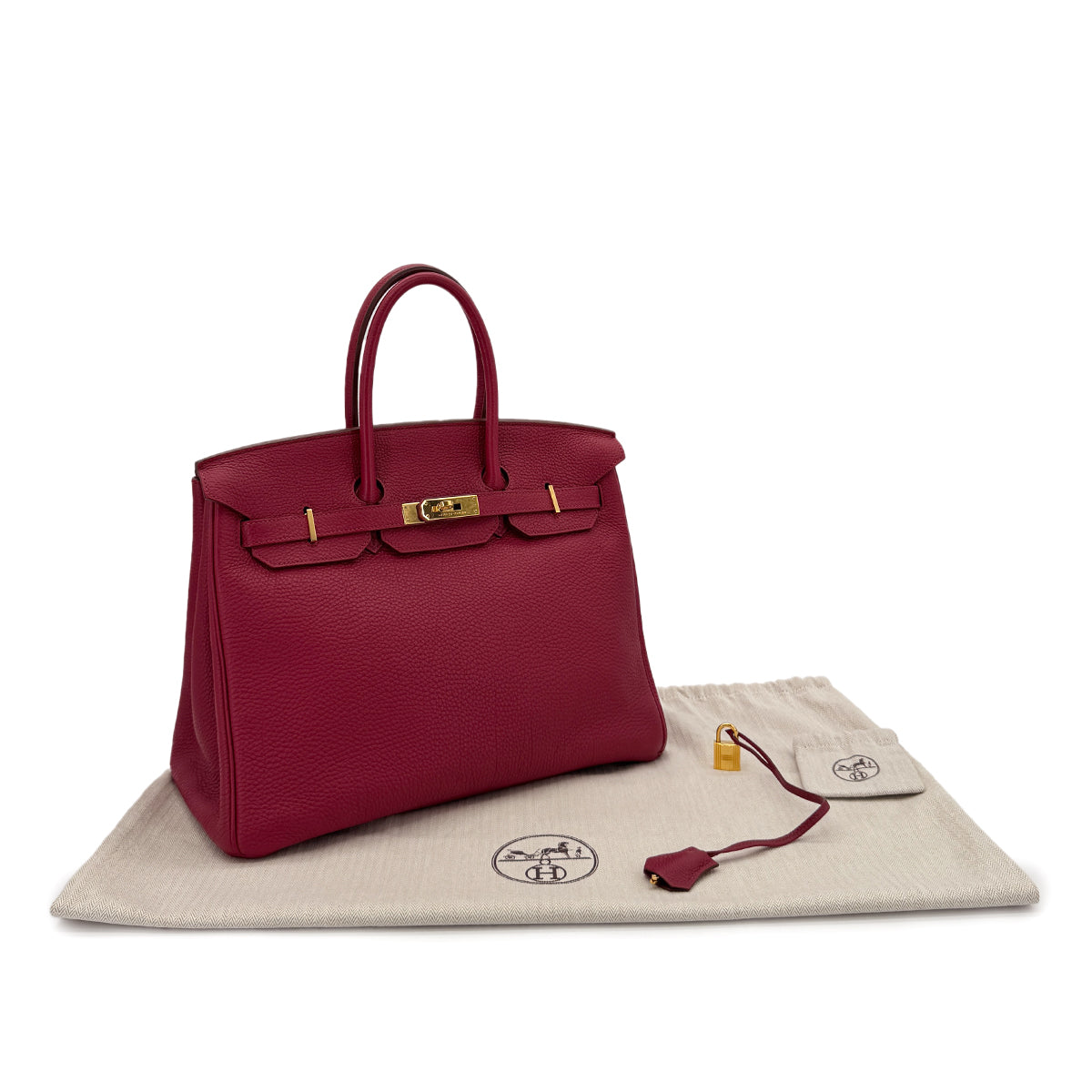 LUXURY PROMISE HERMES BIRKIN 35 RUBIS TOGO HAND BAG □O GHW 90282270