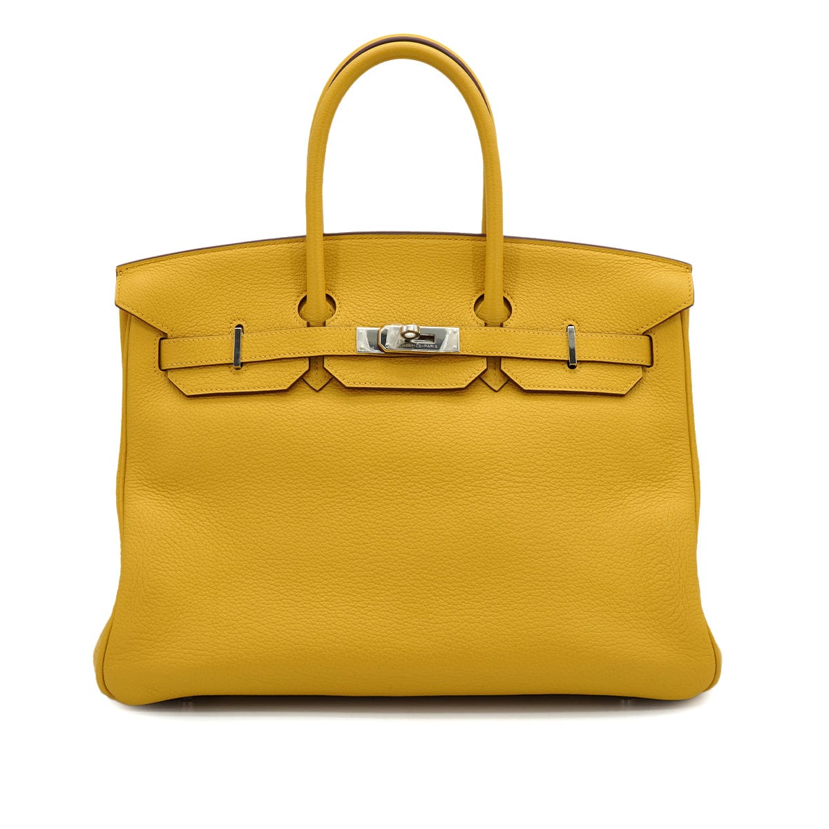 LUXURY PROMISE HERMES BIRKIN 35 SOLEIL TOGO HAND BAG 2009 SQUARE M PALLADIUM HARDWARE 90334123