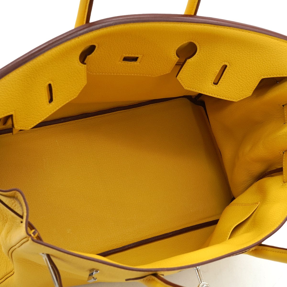 LUXURY PROMISE HERMES BIRKIN 35 SOLEIL TOGO HAND BAG 2009 SQUARE M PALLADIUM HARDWARE 90334123
