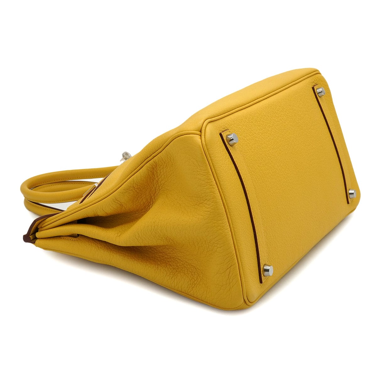 LUXURY PROMISE HERMES BIRKIN 35 SOLEIL TOGO HAND BAG 2009 SQUARE M PALLADIUM HARDWARE 90334123