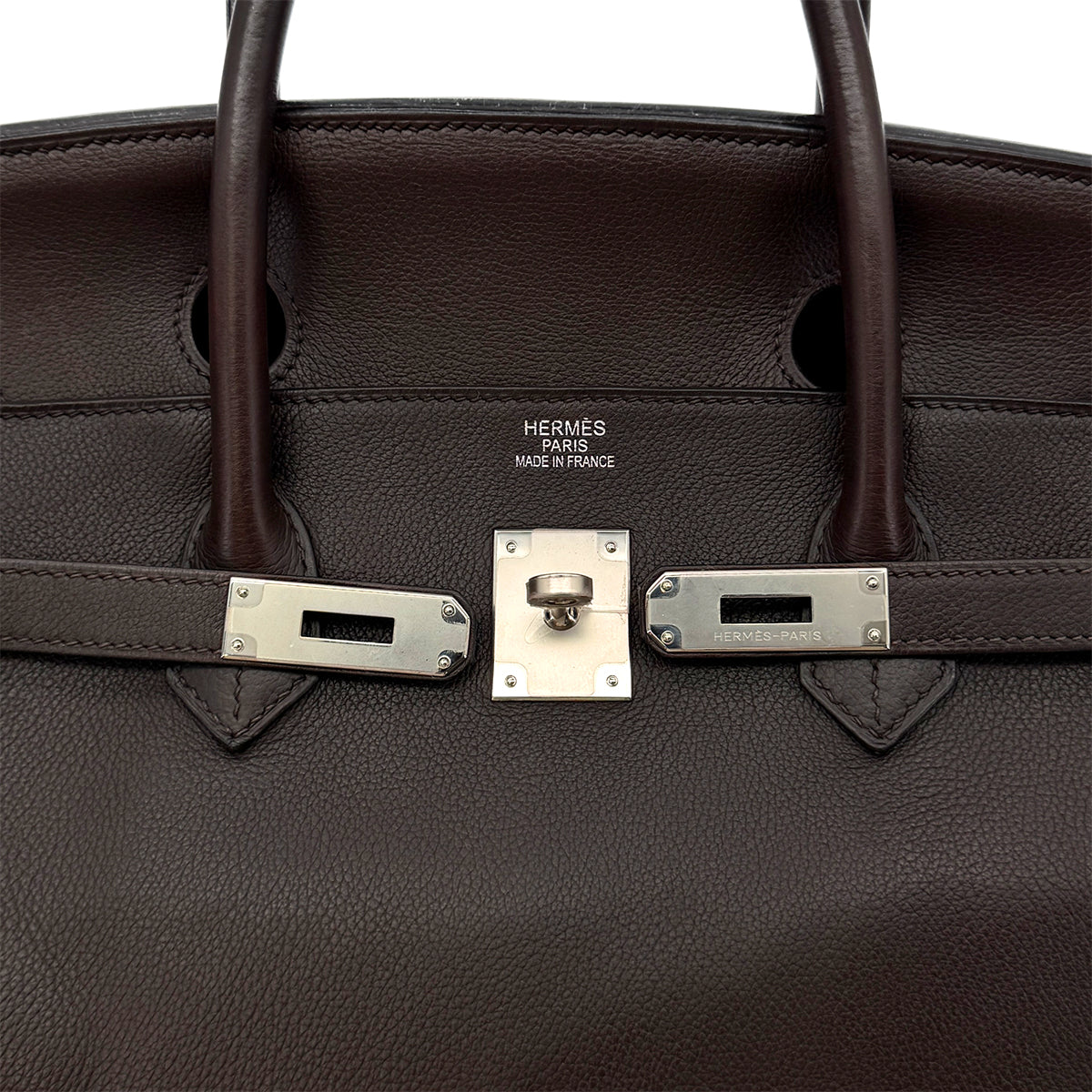 Luxury Promise HERMES BIRKIN 40 EBENE EVERCOLOR HAND BAG □M SHW 90297253