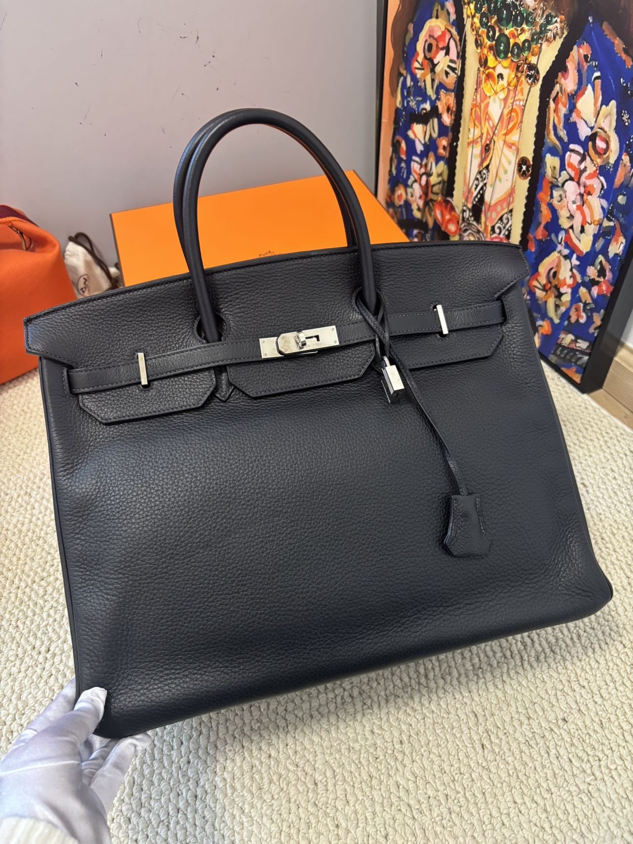 LUXURY PROMISE Hermès Birkin 40 | Plomb Togo with Palladium Hardware