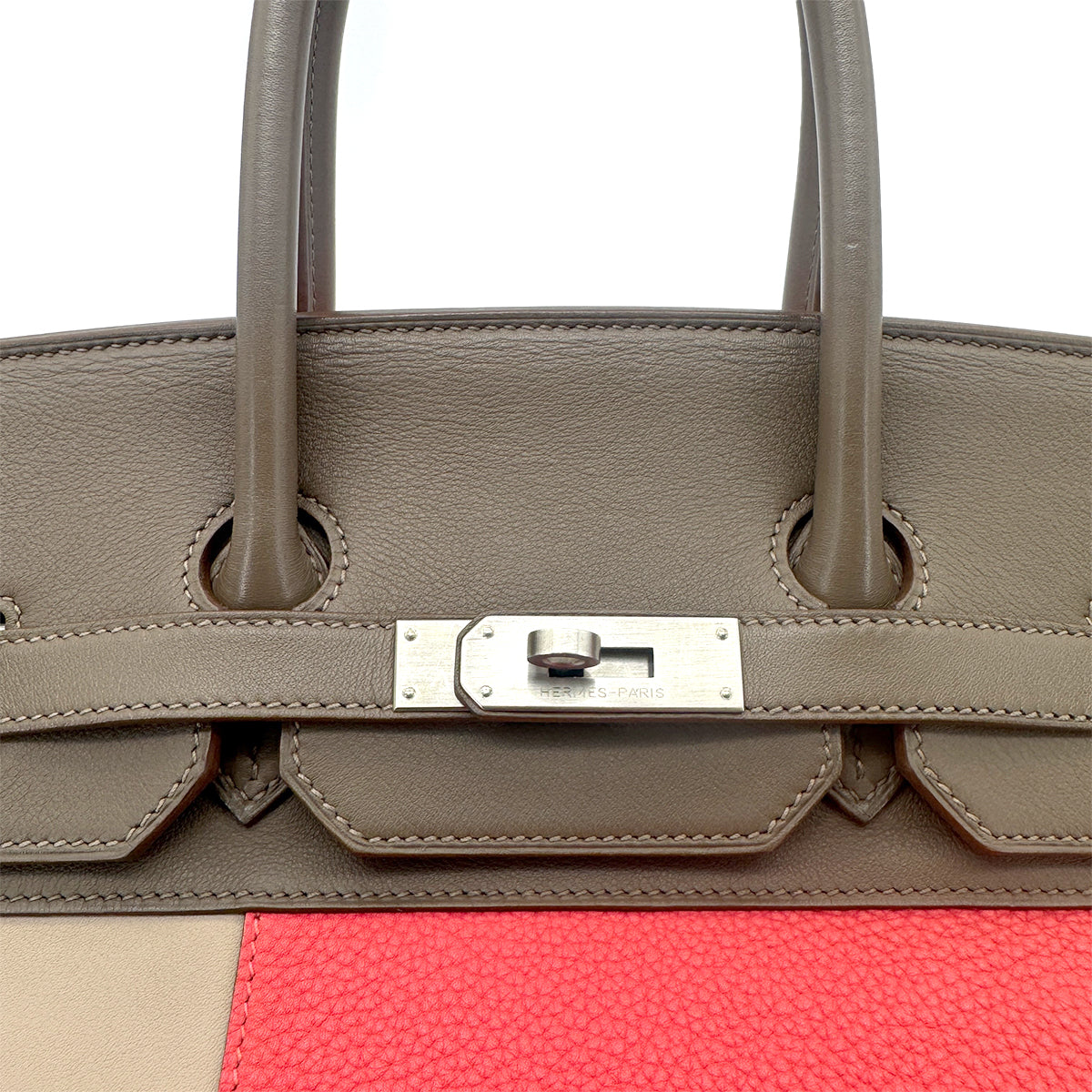 LUXURY PROMISE HERMES BIRKIN CASAQUE 35 ROSE JAIPUR ARGILE ETOUPE TAURILLON CLEMENCE SWIFT HAND BAG □P SHW 90275152