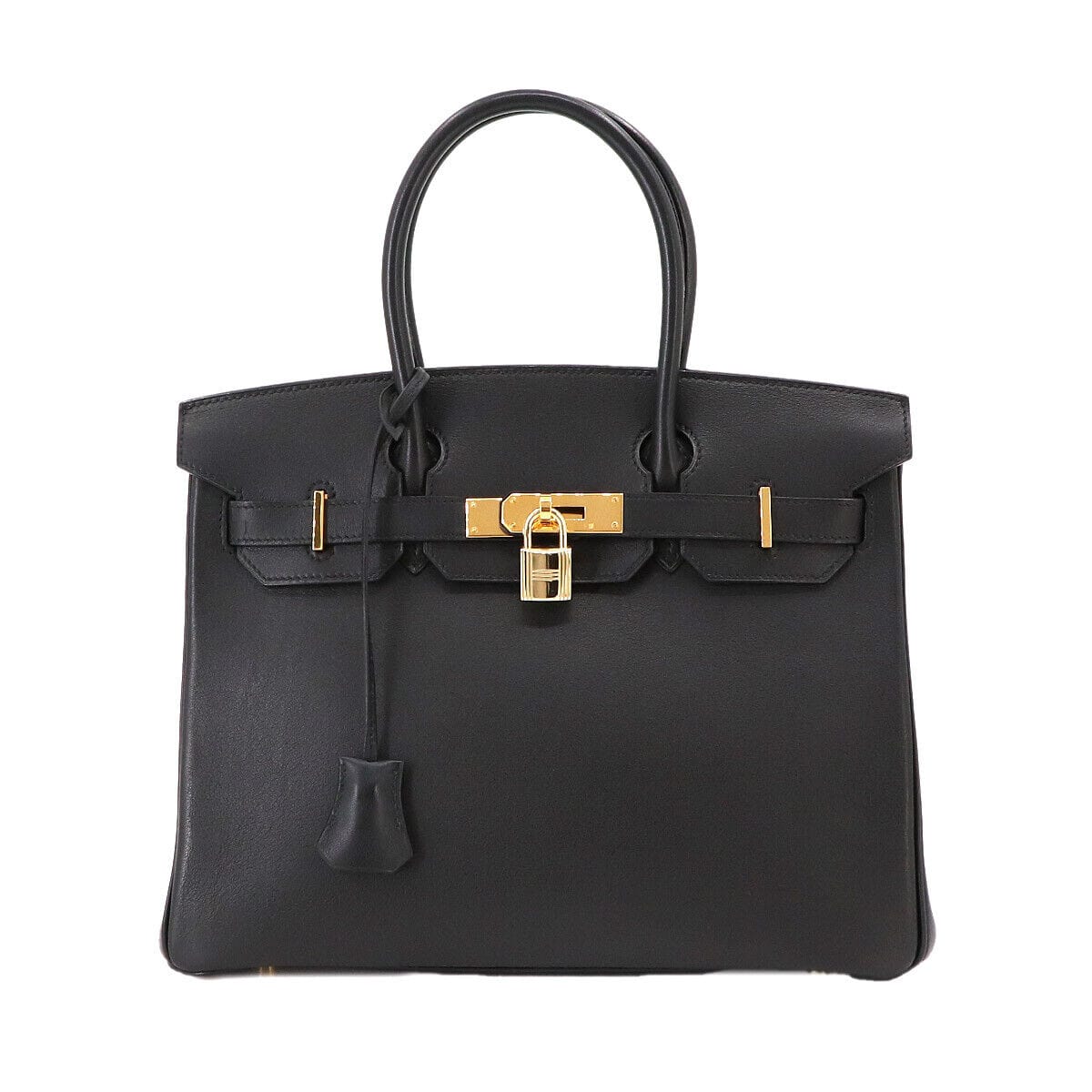 Luxury Promise HERMES Birkin30 Hand Bag Veau Swift Leather Black Purse 90232343