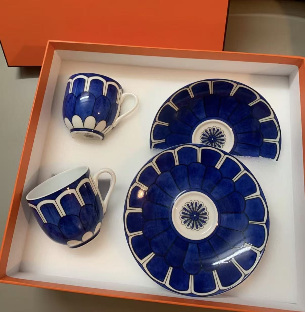Luxury Promise Hermès "Bleus d'Ailleurs" Coffee Cup & Saucer Set