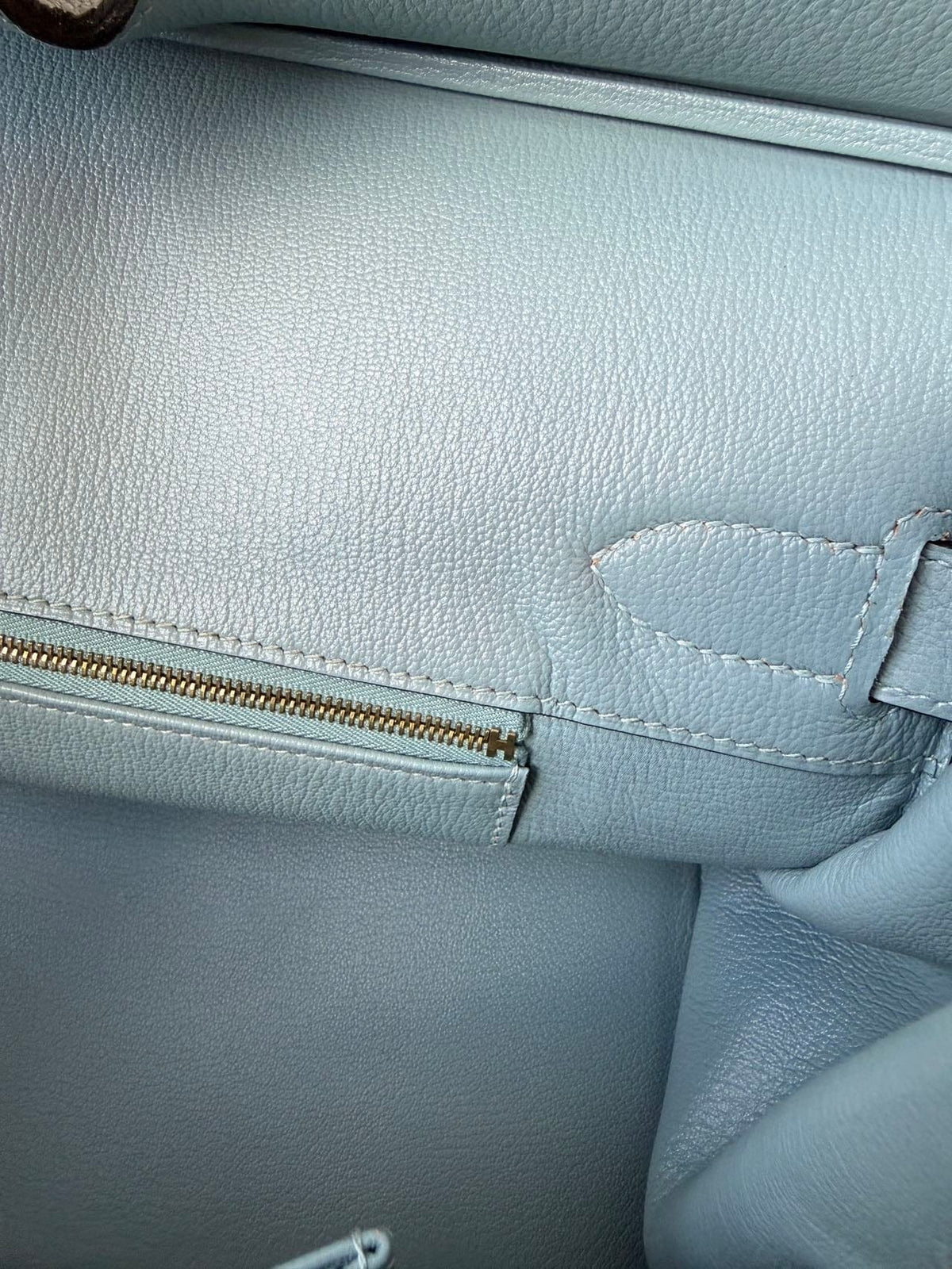 LUXURY PROMISE Hermès Blue Birkin Shoulder Bag GHW Square M