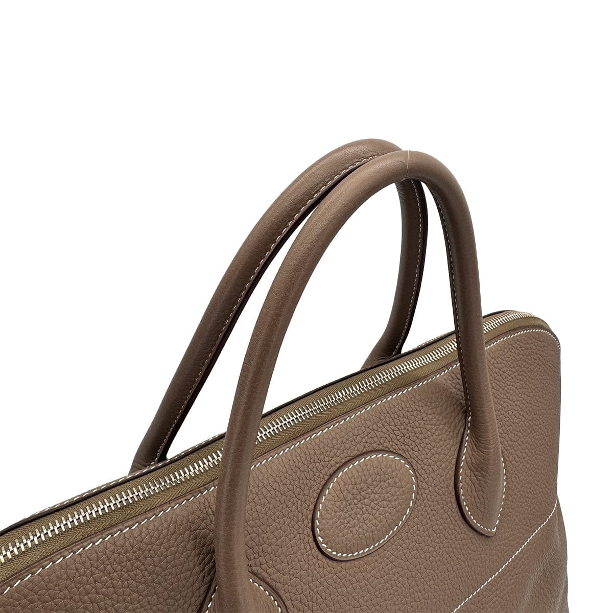Luxury Promise HERMES BOLIDE 45 ETOUPE TAURILLON CLEMENCE HAND BAG 2008 SQUARE L PALLADIUM HARDWARE 90312607