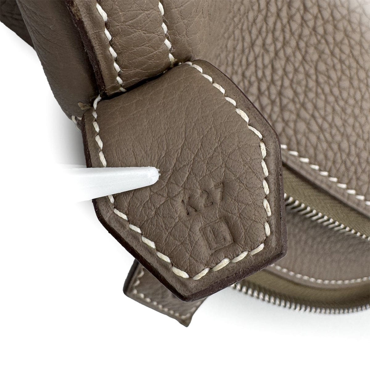Luxury Promise HERMES BOLIDE 45 ETOUPE TAURILLON CLEMENCE HAND BAG 2008 SQUARE L PALLADIUM HARDWARE 90312607