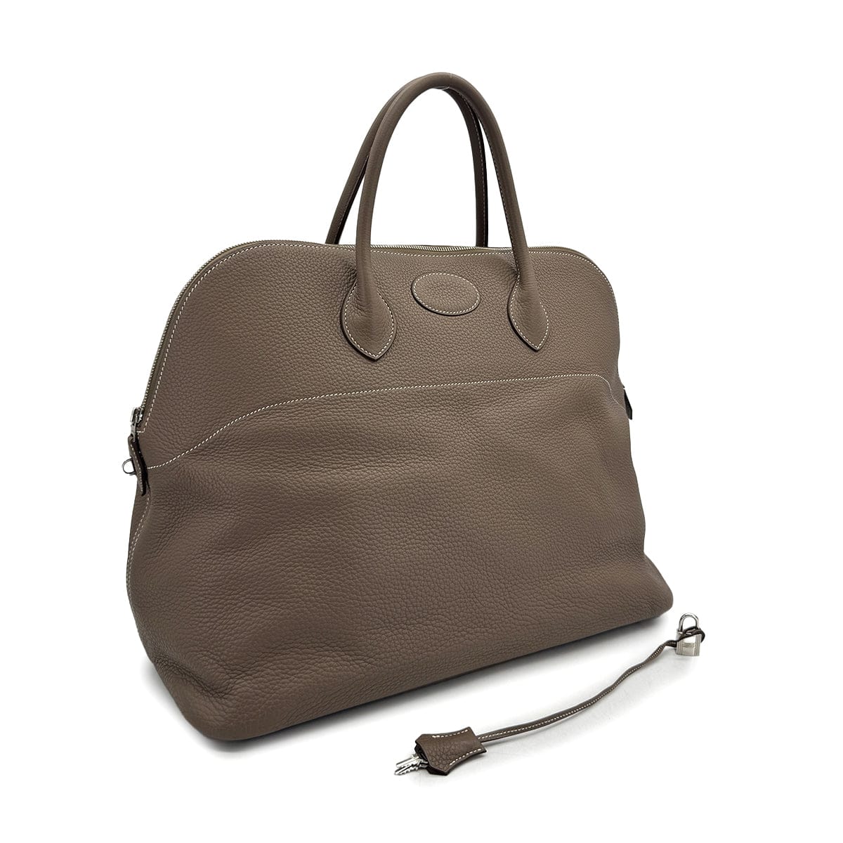 Luxury Promise HERMES BOLIDE 45 ETOUPE TAURILLON CLEMENCE HAND BAG 2008 SQUARE L PALLADIUM HARDWARE 90312607