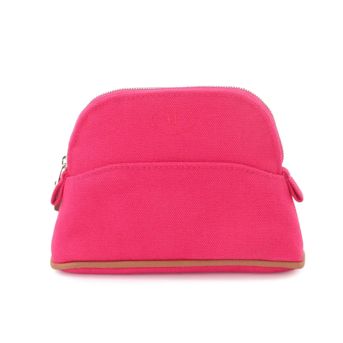 LUXURY PROMISE HERMES Bolide Pouch Mini mini Cotton Canvas Leather Hibiscus Purse 90329530