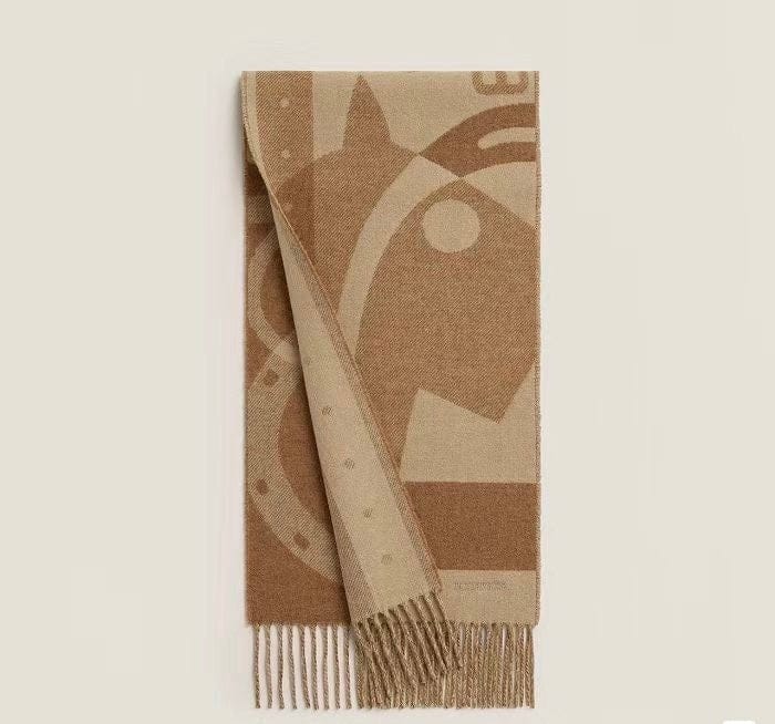 Luxury Promise Hermès Brown Cashmere Classic Scarf