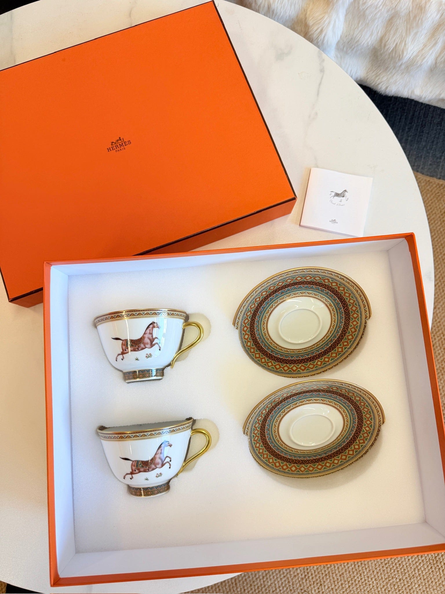 Luxury Promise Hermès "Cheval d'Orient" Coffee Cup & Saucer Set