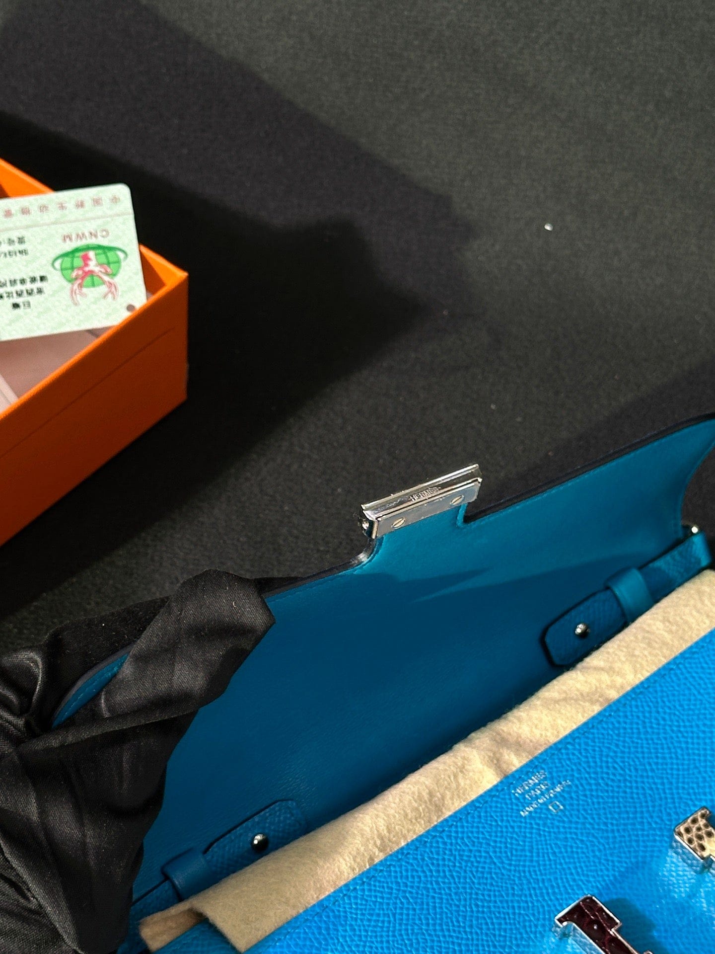 Luxury Promise Hermès Constance Long To Go Epsom Florida Blue Exotic Hardware Stamp Z – Full Set