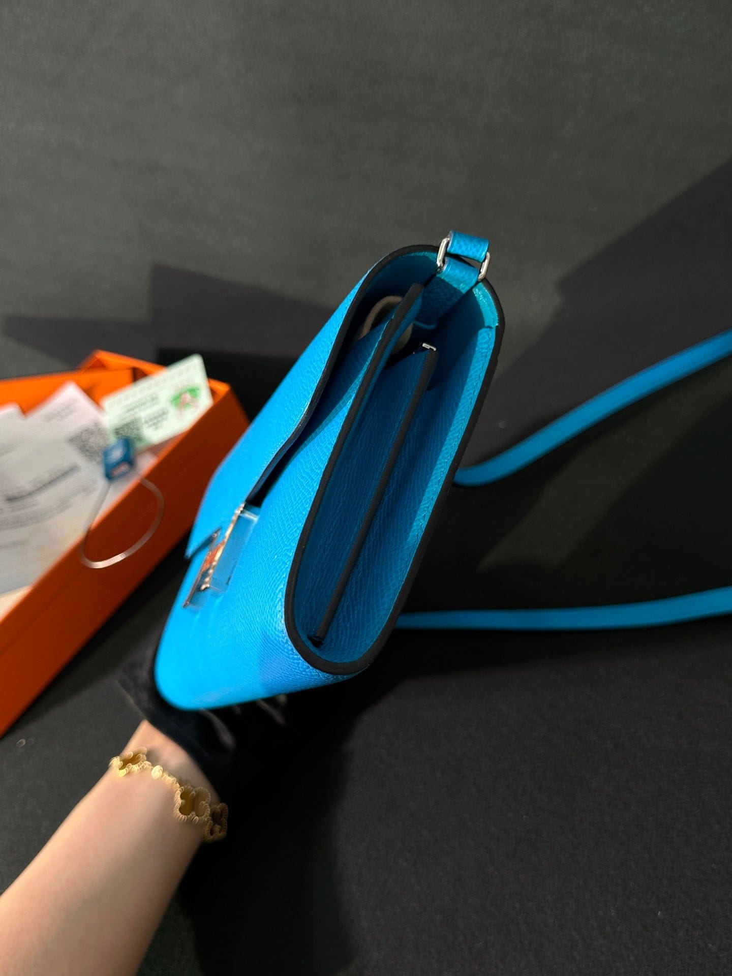 Luxury Promise Hermès Constance Long To Go Epsom Florida Blue Exotic Hardware Stamp Z – Full Set