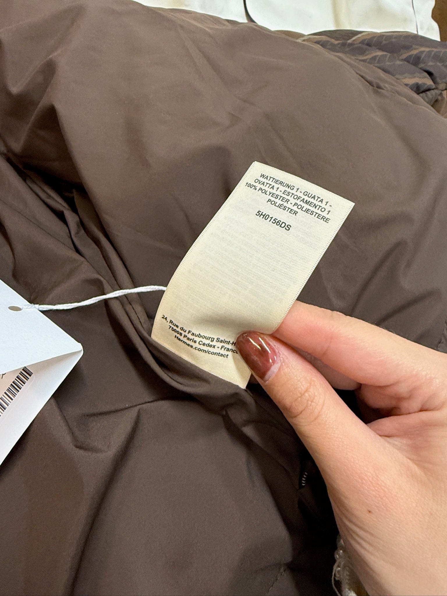 LUXURY PROMISE Hermès "Dressage Tressage" mixed leather short puffer coat