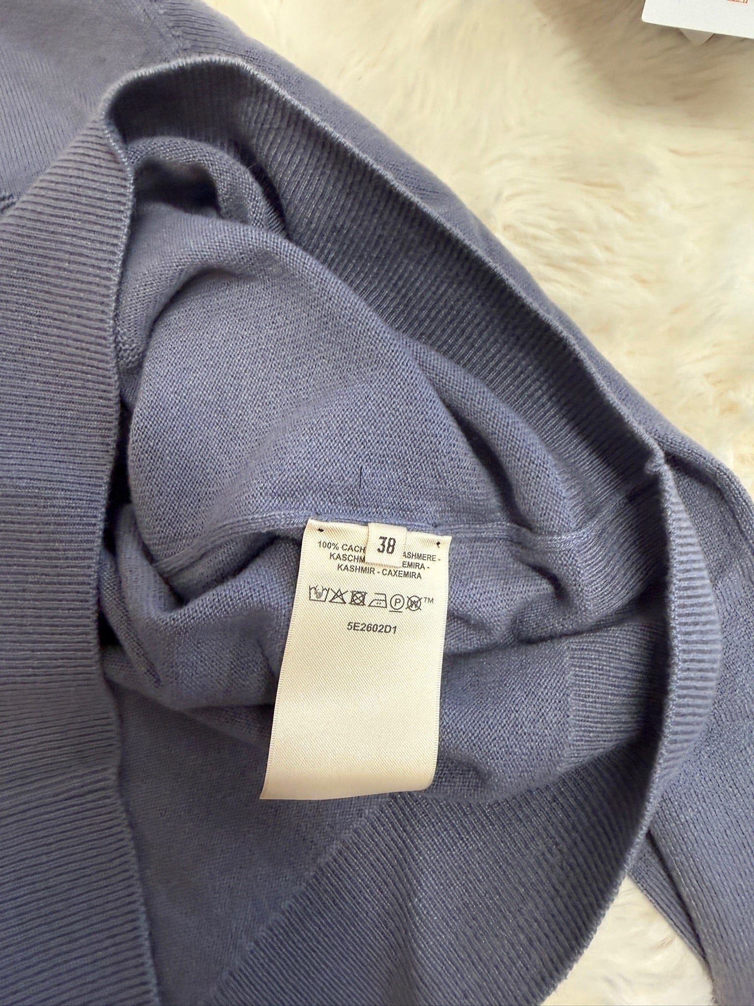 Luxury Promise Hermès Embossed Logo Sweater - Slate Blue