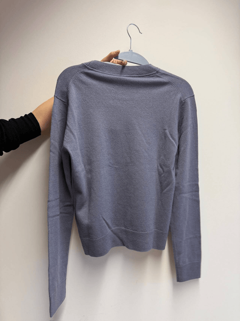 Luxury Promise Hermès Embossed Logo Sweater - Slate Blue