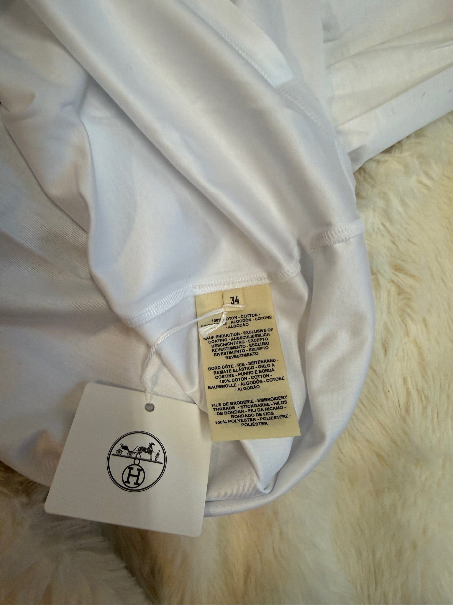 Luxury Promise Hermès Embroidered T-Shirt Dress - White