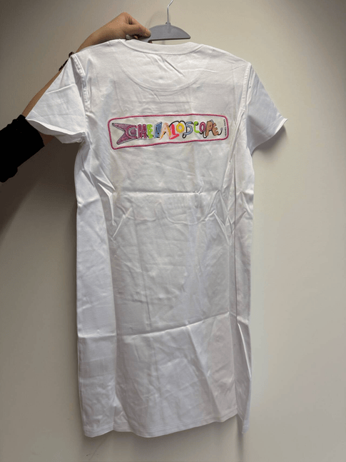 Luxury Promise Hermès Embroidered T-Shirt Dress - White