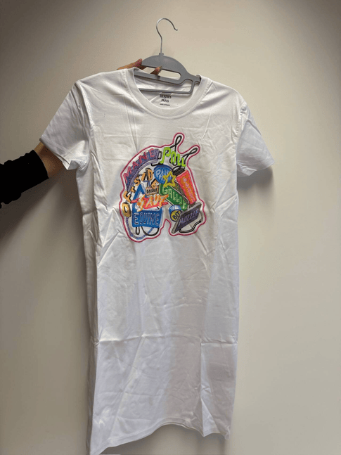Luxury Promise Hermès Embroidered T-Shirt Dress - White