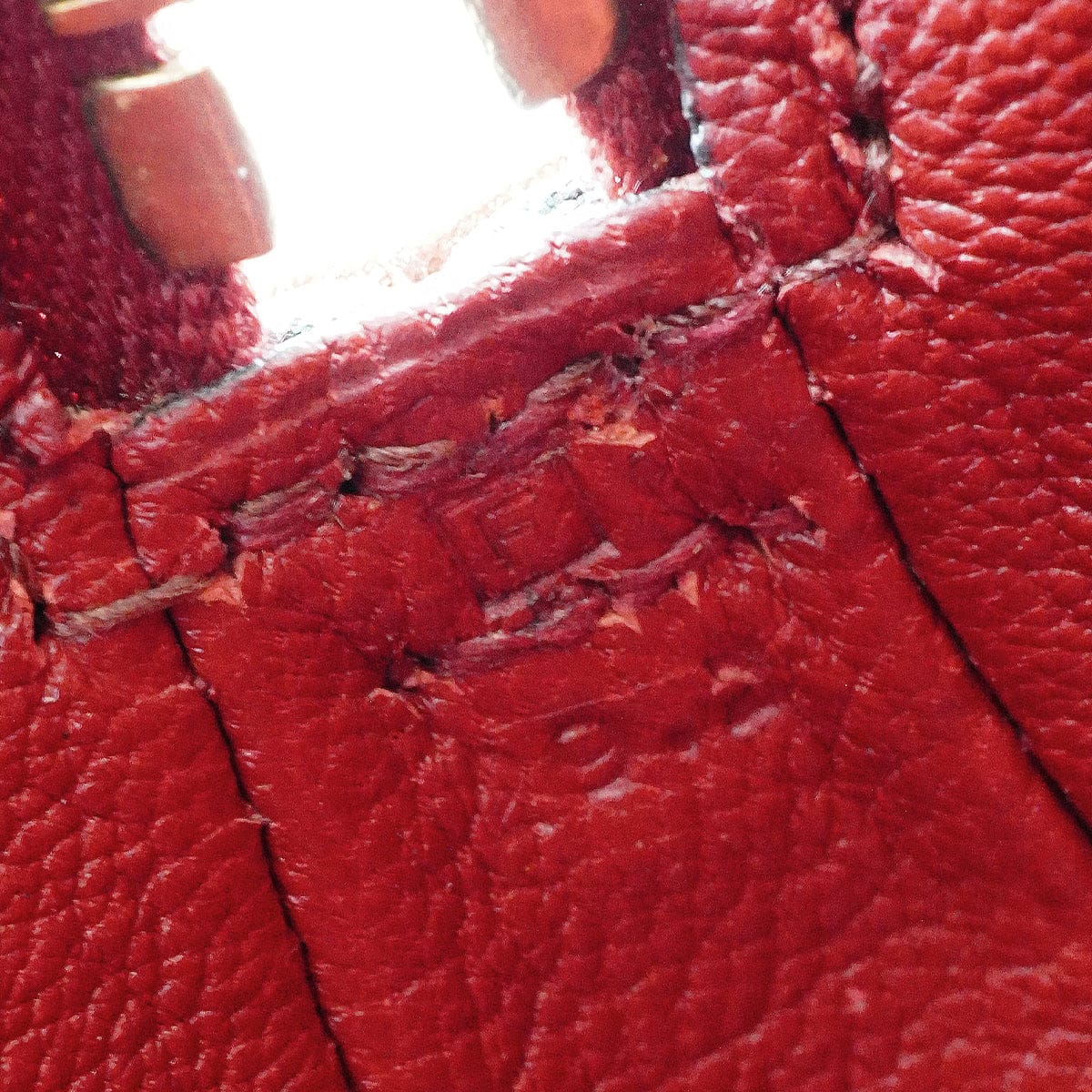LUXURY PROMISE HERMES ESCAPADA ROUGE H TOILE H BOX CALF HAND BAG 2002 SQUARE F GOLD HARDWARE 90341717