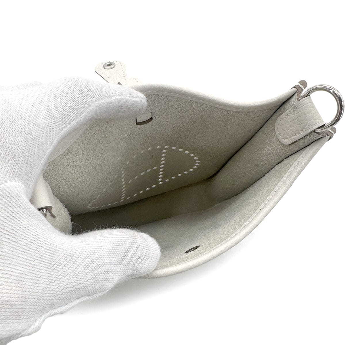 LUXURY PROMISE HERMES EVELYNE TPM AMAZON GRIS PERLE TAURILLON CLEMENCE SHOULDER BAG W 90271932