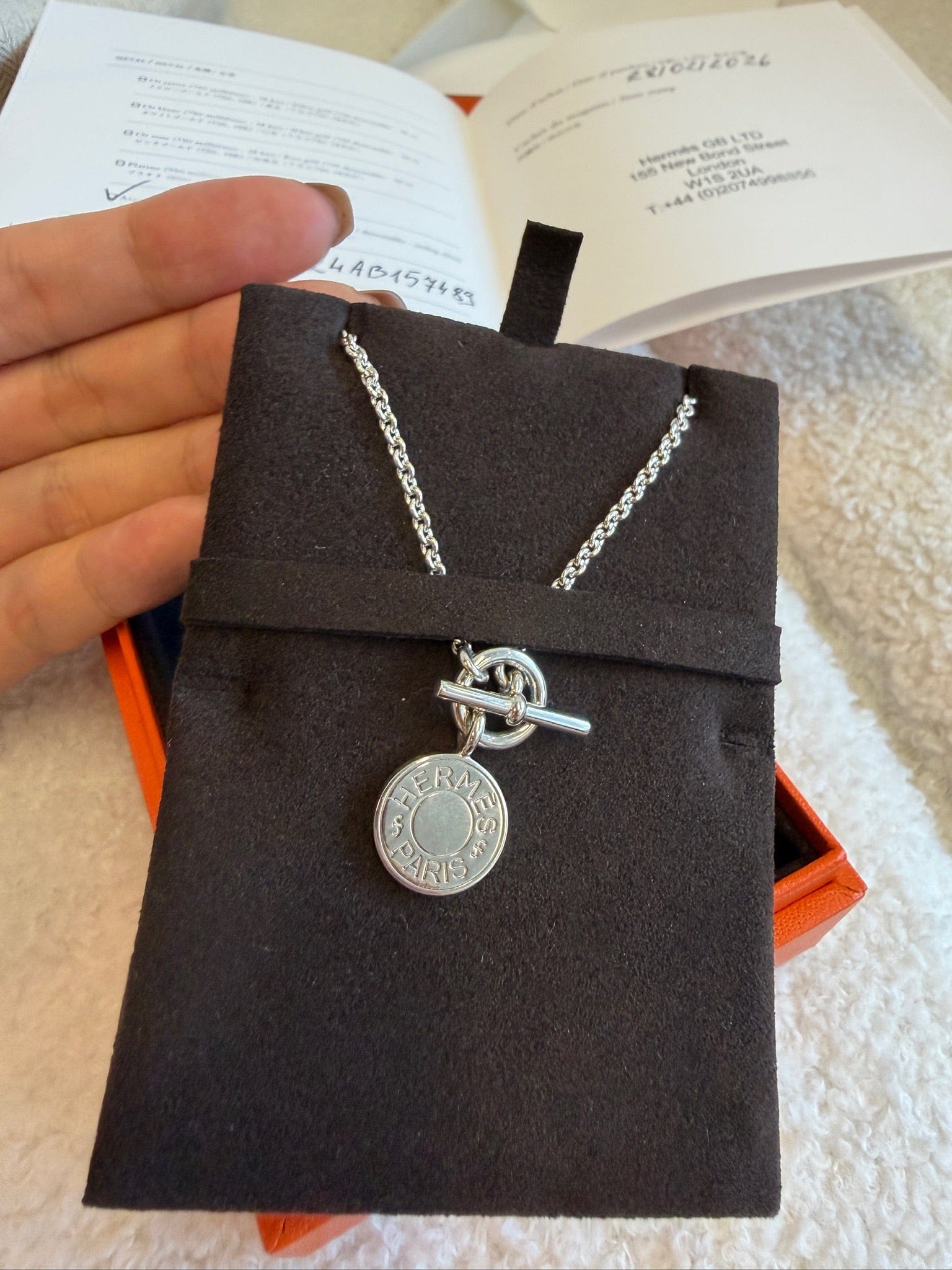 Hermès Ex-libris Pendant Necklace