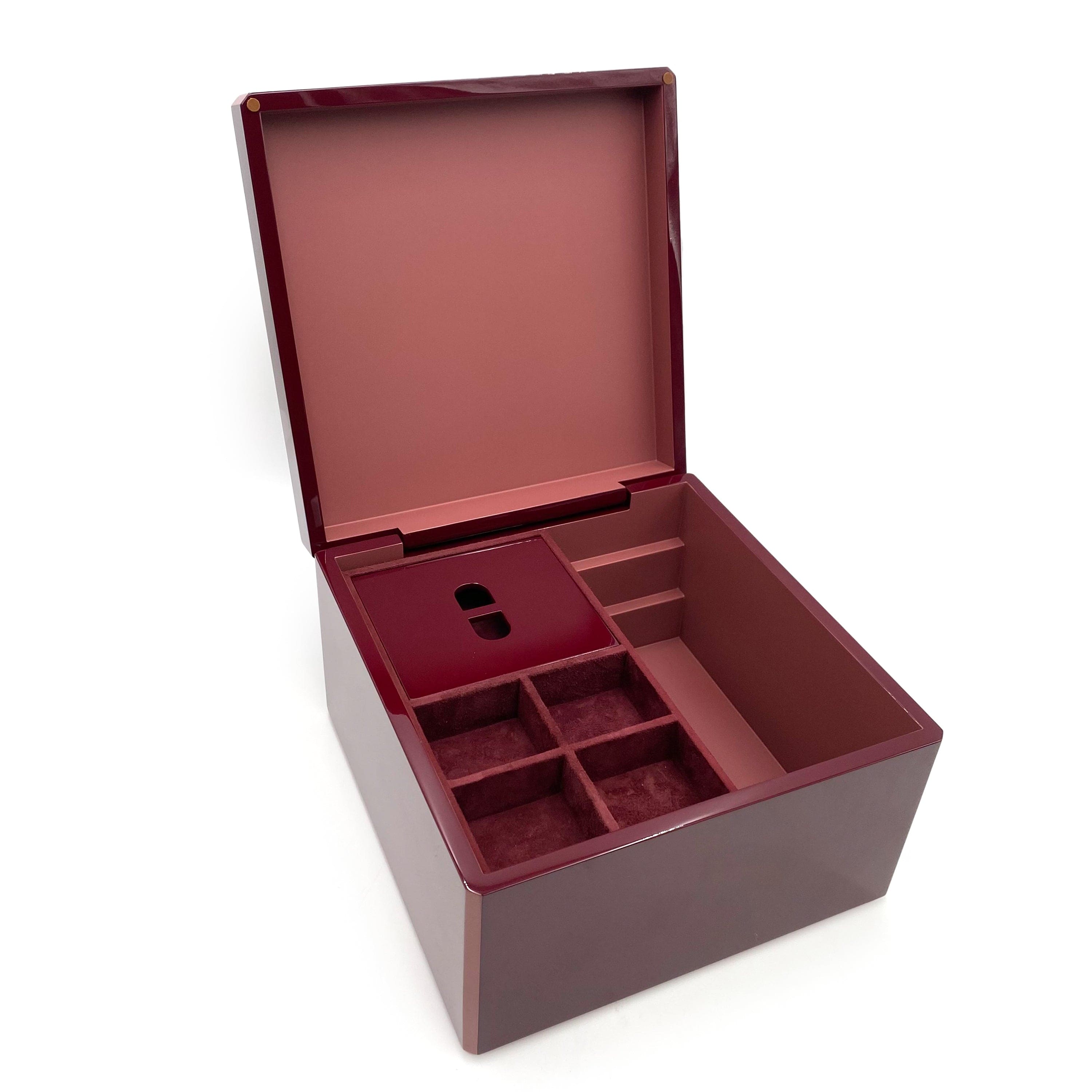 Luxury Promise HERMES FACETED JEWELRY CASE BOX BORDEAUX 90234640