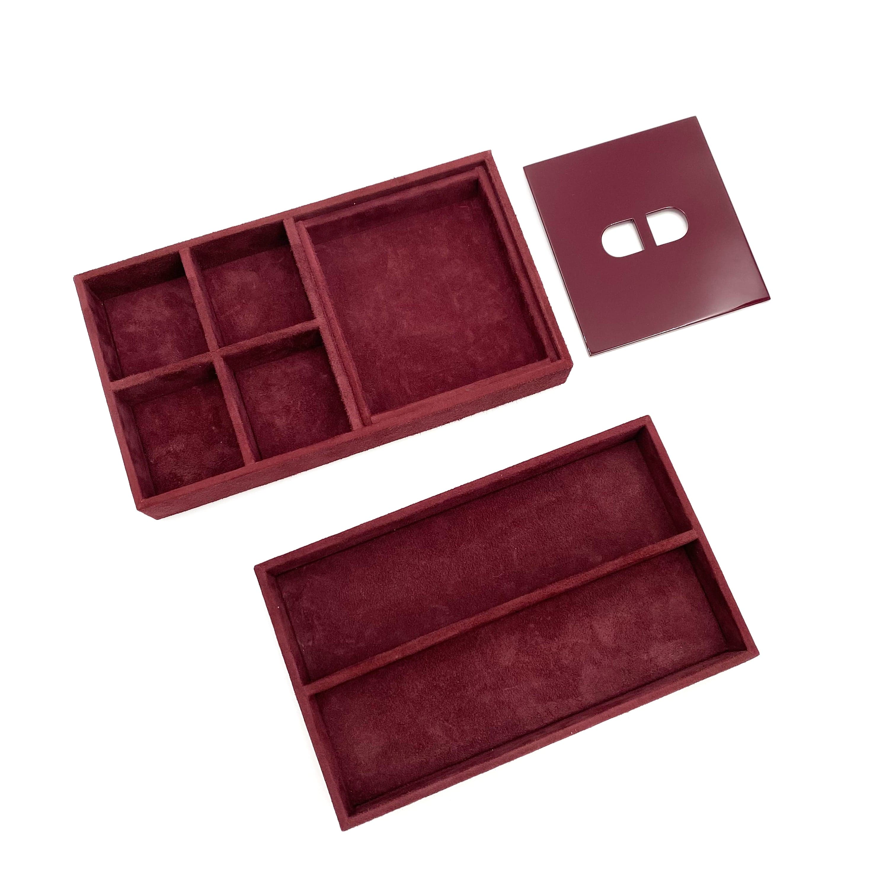 Luxury Promise HERMES FACETED JEWELRY CASE BOX BORDEAUX 90234640