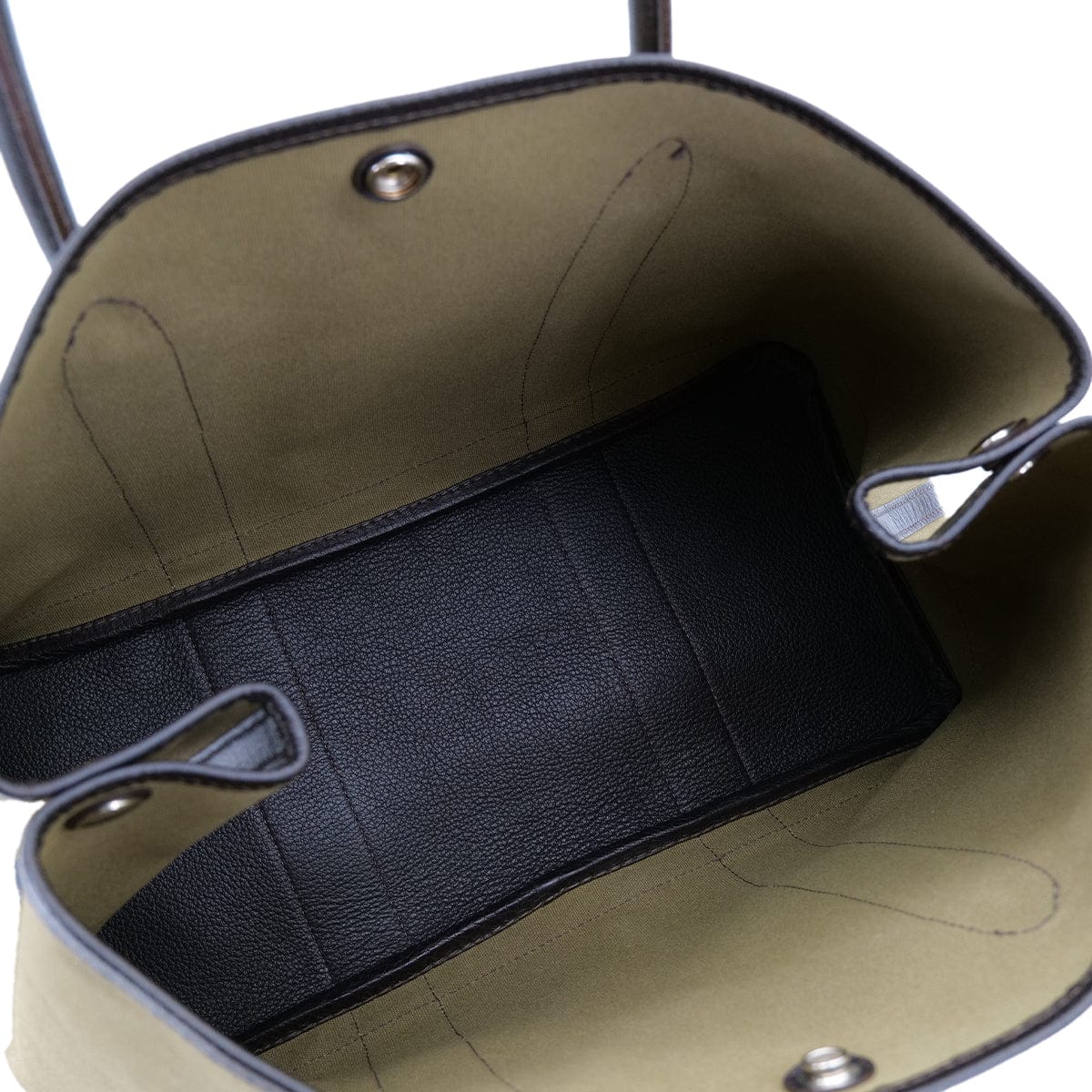LUXURY PROMISE HERMES GARDEN PARTY PM KAHKI TOILE OFFICIER VEAU NEGONDA TOTE BAG □L 90304709