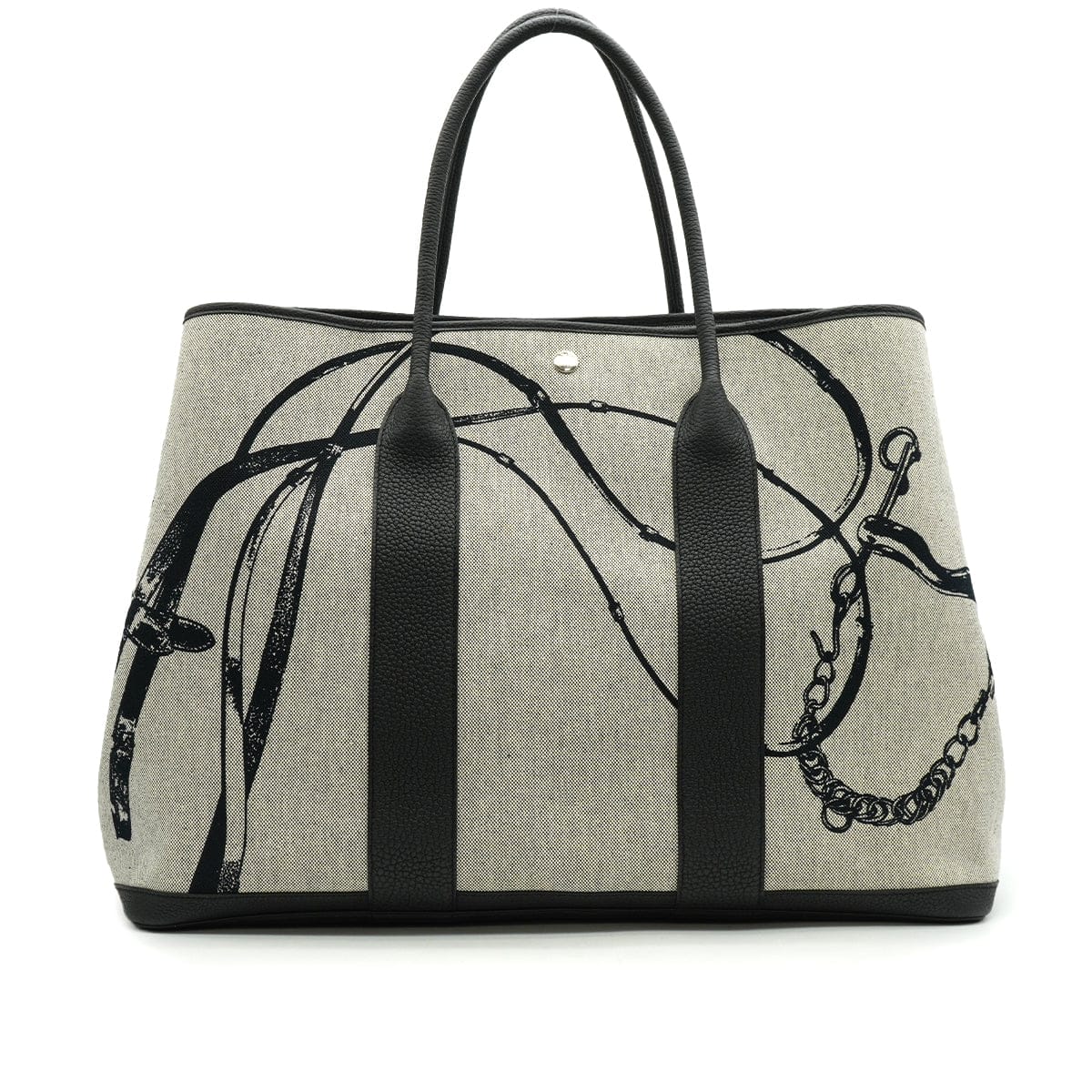 LUXURY PROMISE HERMES GARDEN PARTY VOYAGE GM BLACK TOILE H NEGONDA HAND BAG 2024 W STAMP 90340479