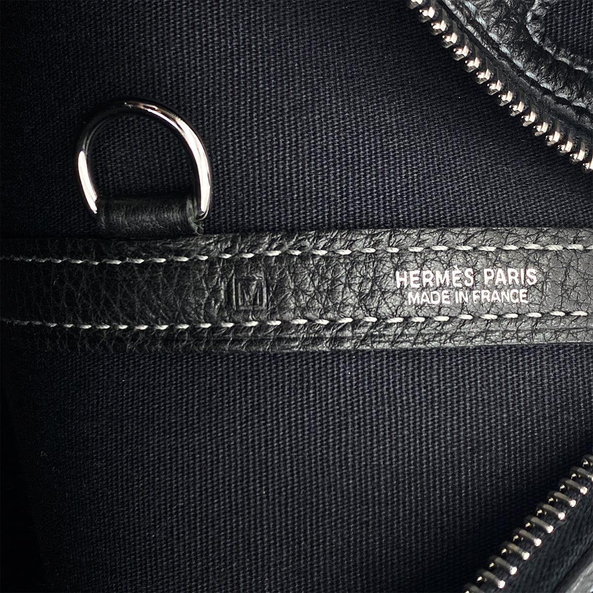 Luxury Promise HERMES GARDEN ZIP MM BLACK TOILE OFFICIER VEAU NEGONDA TOTE BAG 2009 SQUARE M 90325645