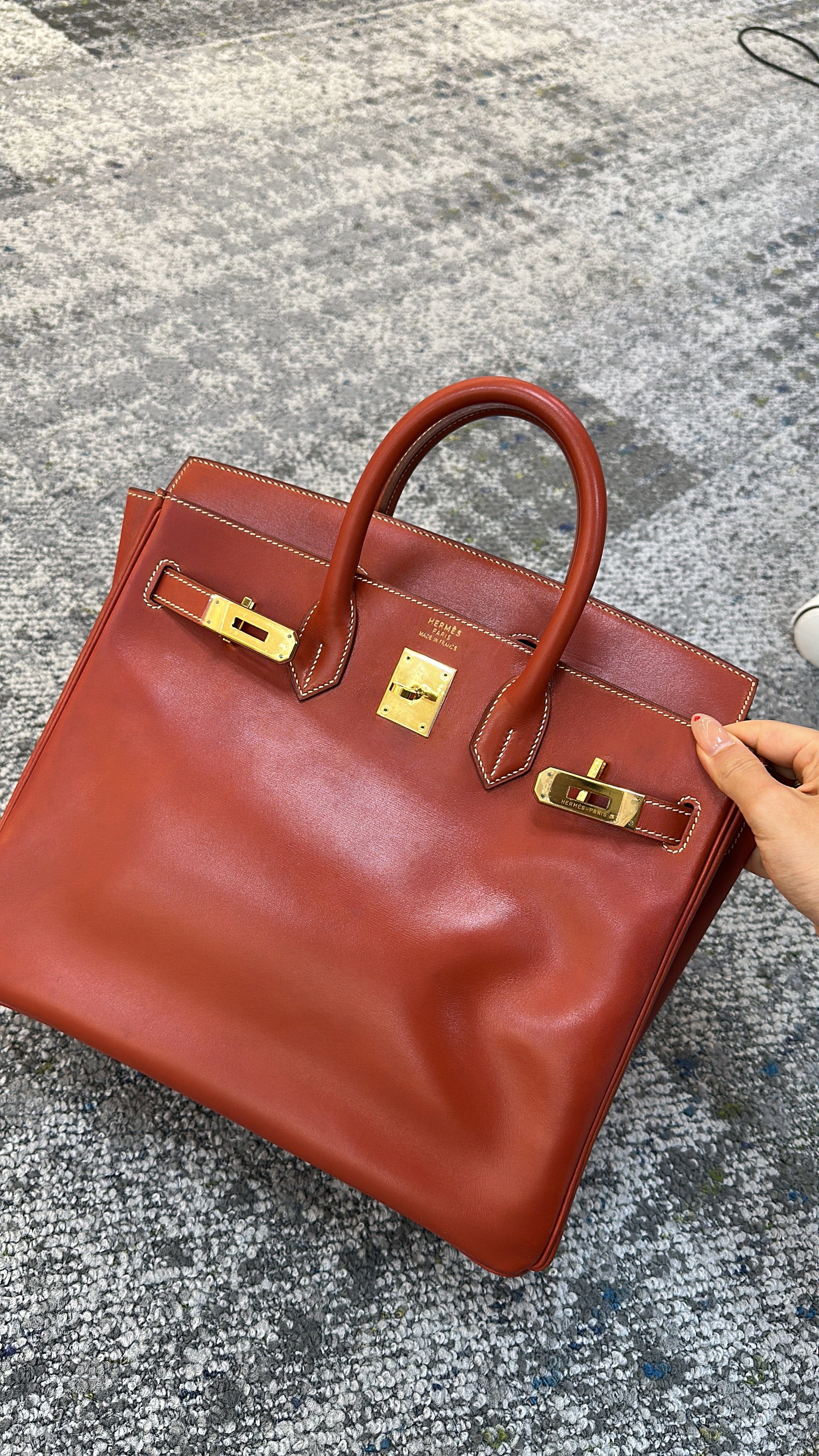 Luxury Promise HERMES HAC32 BRICK GHW B square stamp 90300903