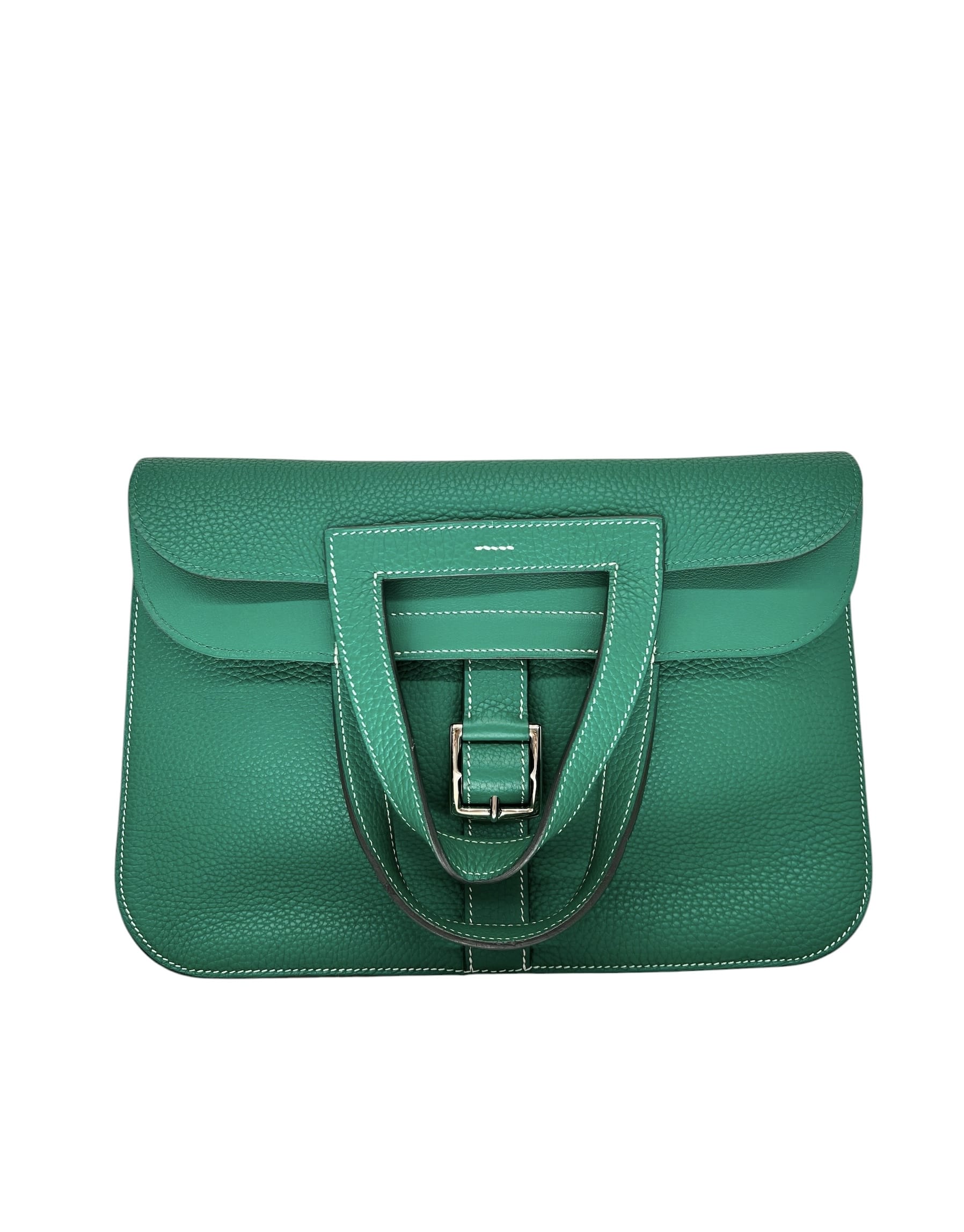 Luxury Promise Hermes Halzan Vert Veron Clemence PHW #A Y2017  SKCH4169