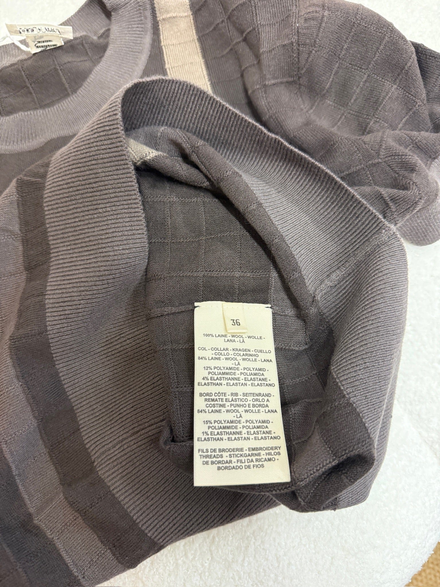 Luxury Promise Hermès Harness Embroidered Knit Top - Marron Fusain