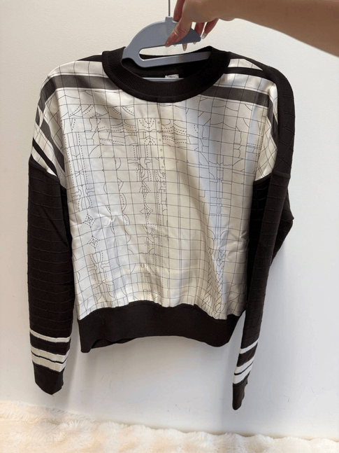 Luxury Promise Hermès Harness Print Sweater - Black Ivory